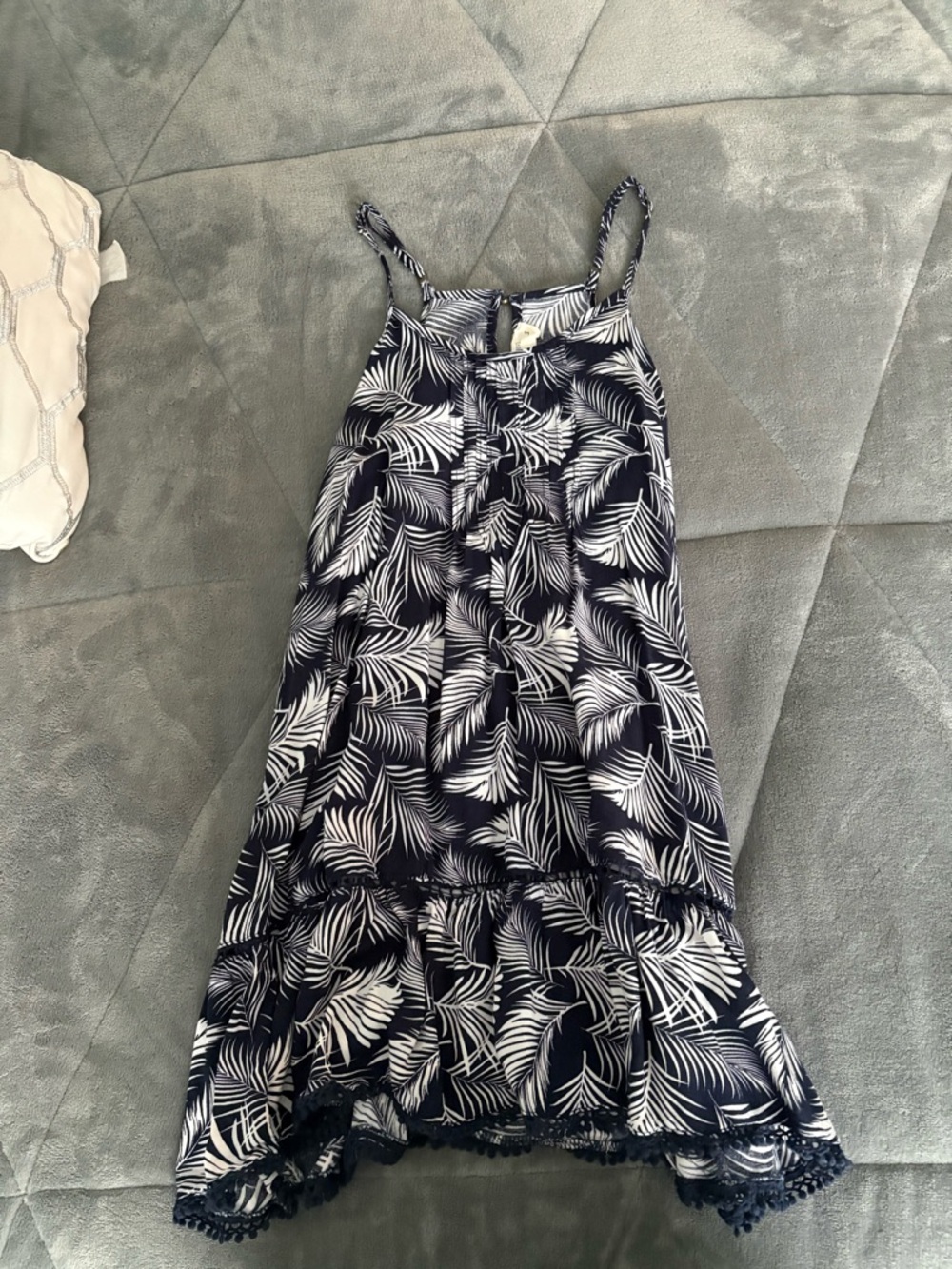 Ocean Drive Navy and White Palm-Print Mini Dress